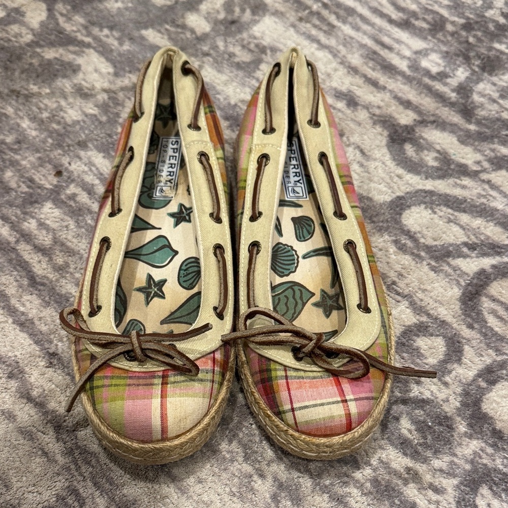 Sperry Plaid Espadrille Flats